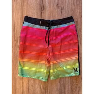 Hurley Boys Rainbow Striped Board Shorts Size 12